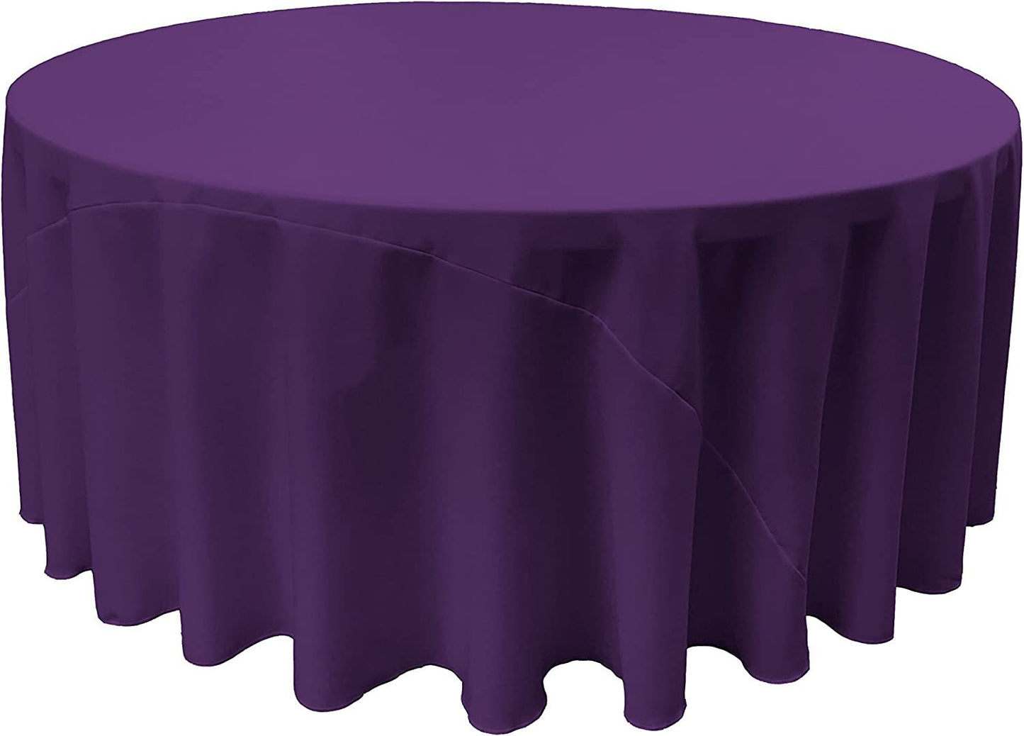 120" Inch Seamless Round Polyester Cloth Fabric Linen Tablecloth - Wedding Reception Restaurant Banquet Party - Machine Washable