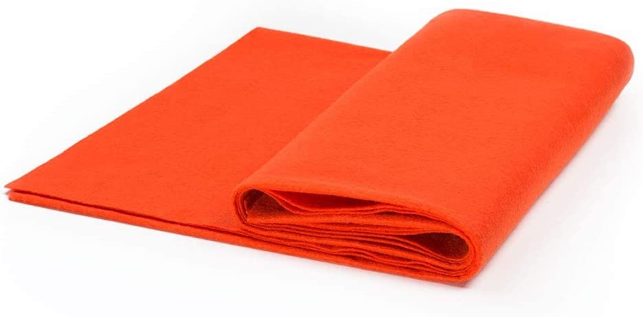 High Quality Craft Felt by The Yard 72" Wide X 1 YD Long - Neon Orange