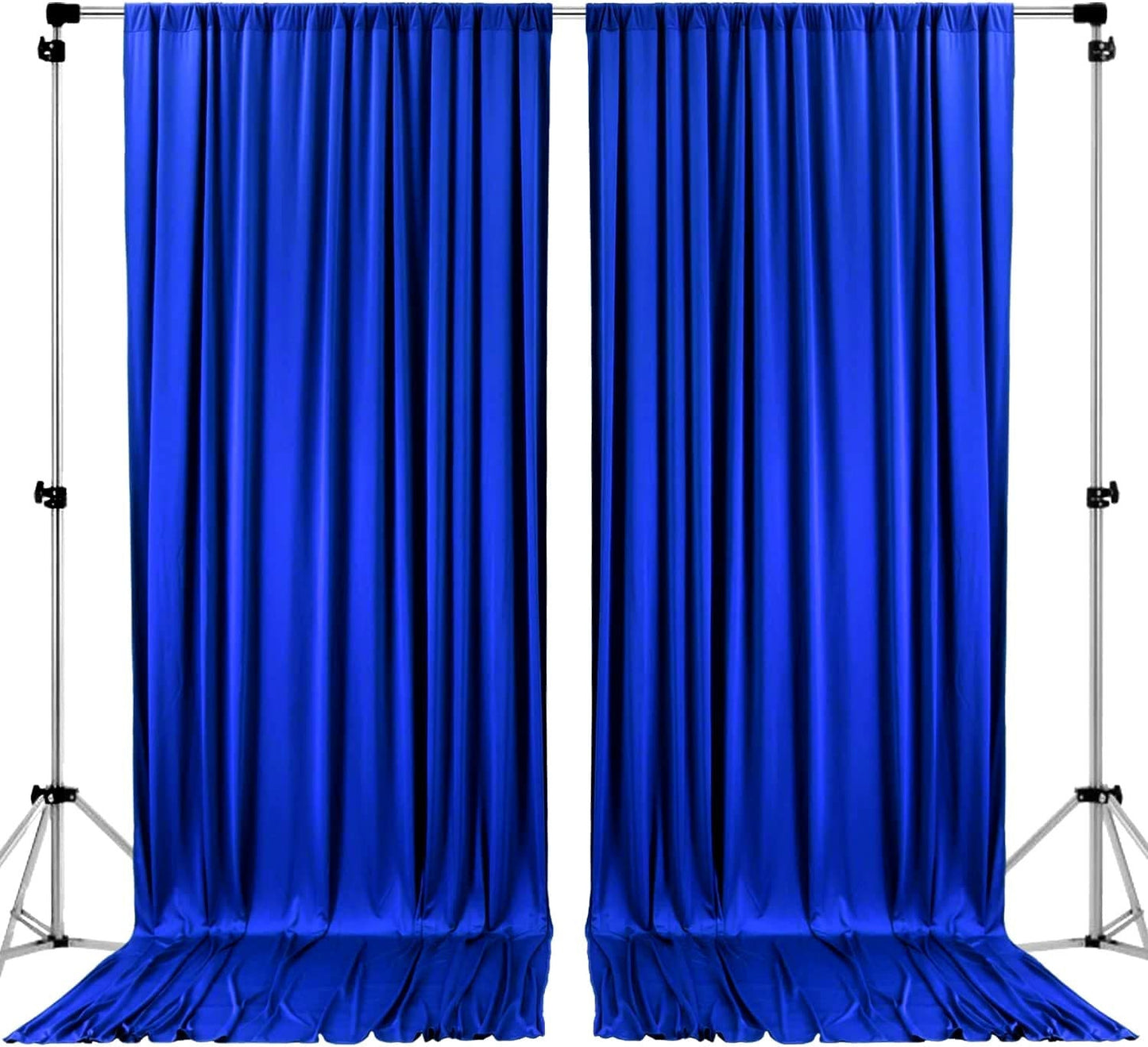 Polyester Backdrop Drapes Curtains 2 Panels with Rod Pockets - Wedding Ceremony Party Home Window Decorations - Royal Blue