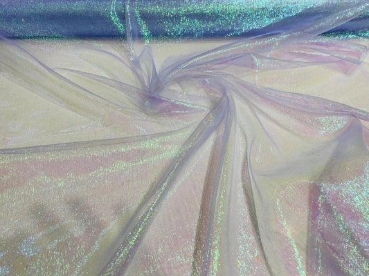 Iridescent Crush 40-45 Inches Wide 100% Polyester Soft Light Weight, Sheer, See Through iridescent Organza Lilac LT