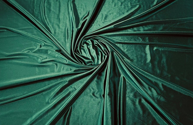 Shiny Polyester Spandex Fabric Stretch 58" Wide Sold by The Yard. Hunter Green