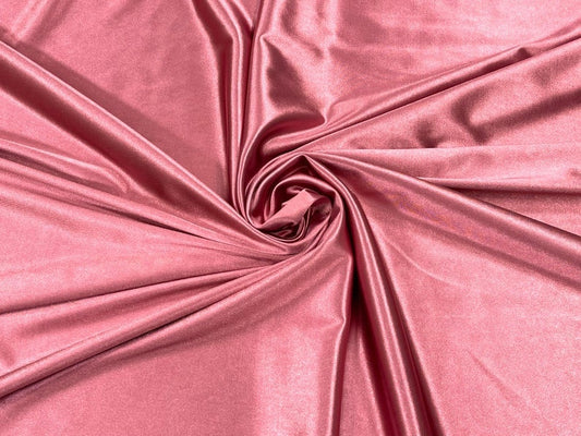 Shiny Polyester Spandex Fabric Stretch 58" Wide Sold by The Yard. Mauve