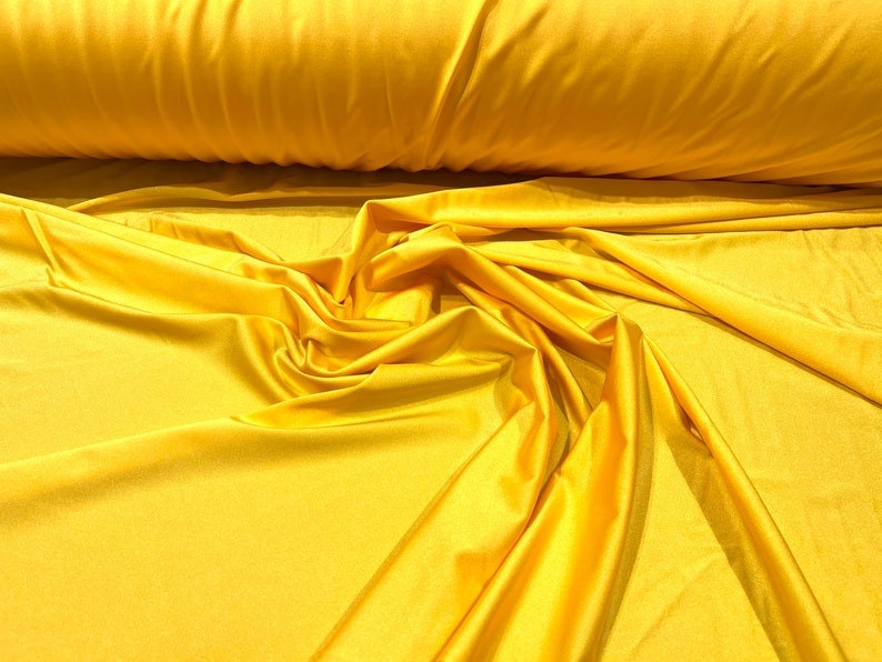 Milliskin Nylon Spandex Fabric 4 Way Stretch 58" Wide Sold by The Yard Mango Yellow