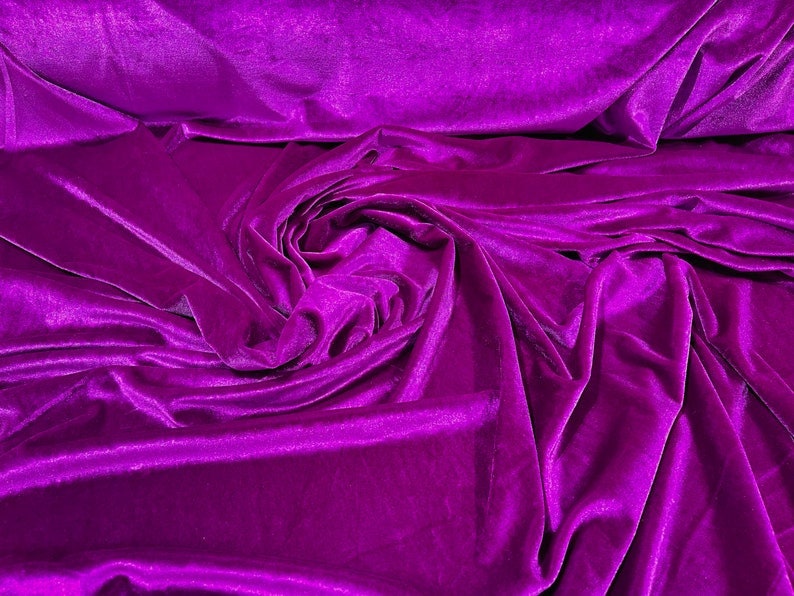 Stretch Velvet Fabric for Sewing Apparel Costumes Craft, Sold By The Yard. Magenta