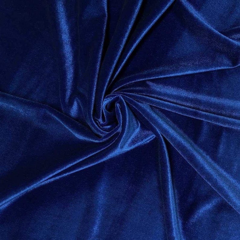 Stretch Velvet Fabric for Sewing Apparel Costumes Craft, Sold By The Yard. Royal Blue