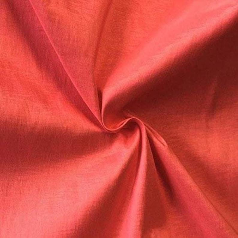 Two Tone Taffeta Fabric, Sold By The Yard. Coral