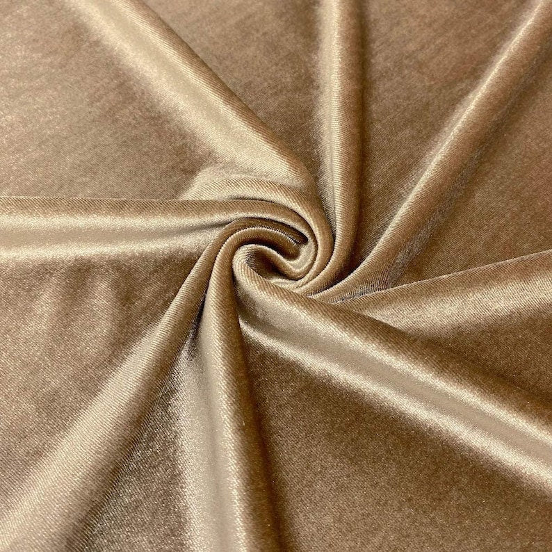 Stretch Velvet Fabric for Sewing Apparel Costumes Craft, Sold By The Yard. Champagne