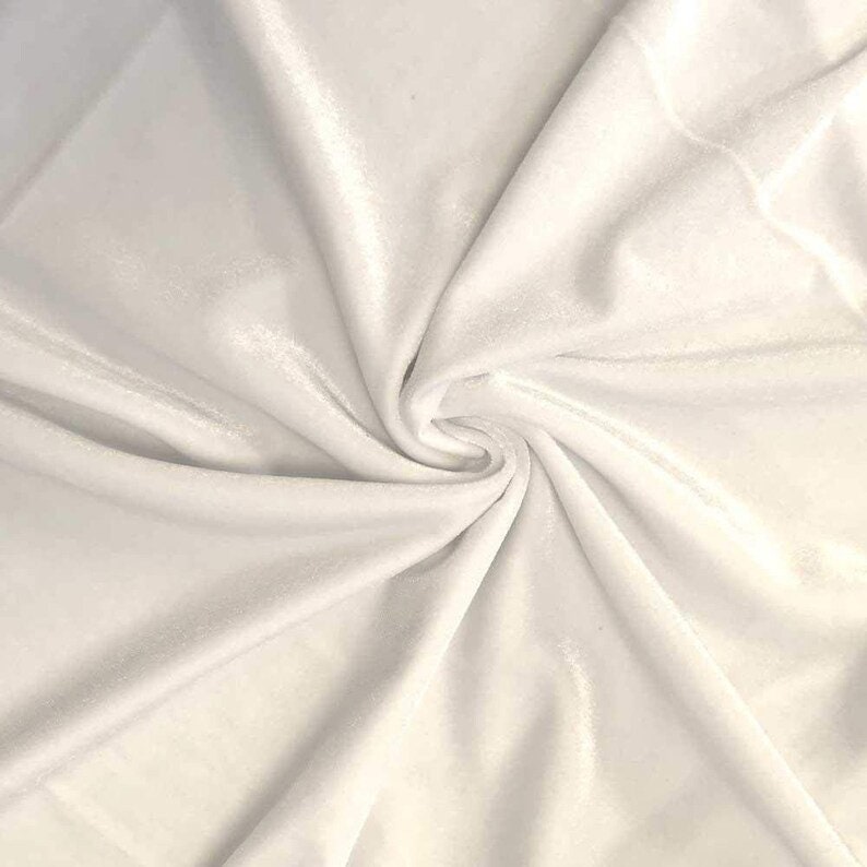 Stretch Velvet Fabric for Sewing Apparel Costumes Craft, Sold By The Yard. Ivory