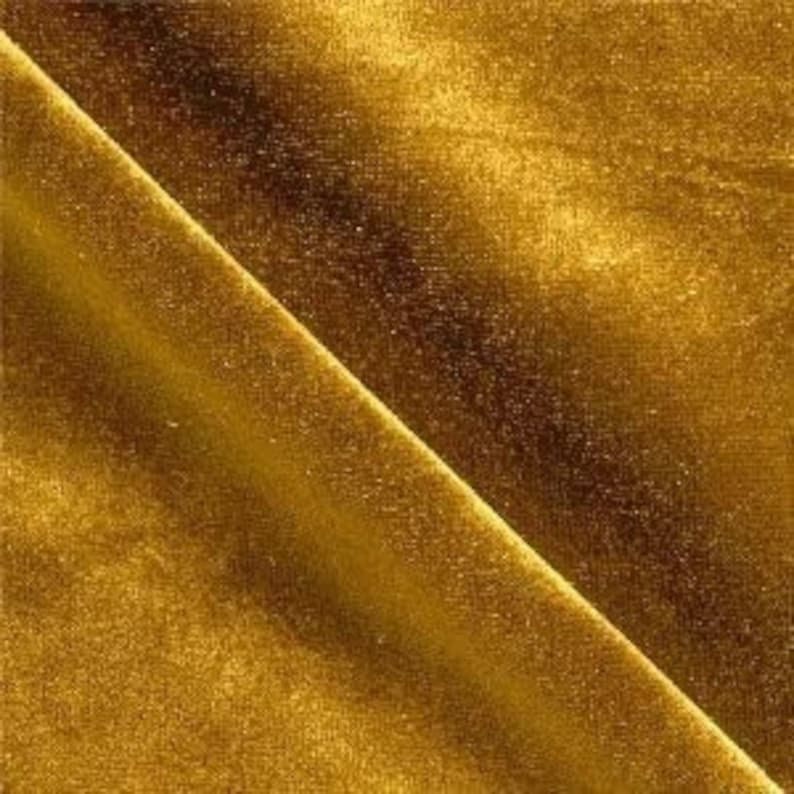 Stretch Velvet Fabric for Sewing Apparel Costumes Craft, Sold By The Yard.Dk Gold