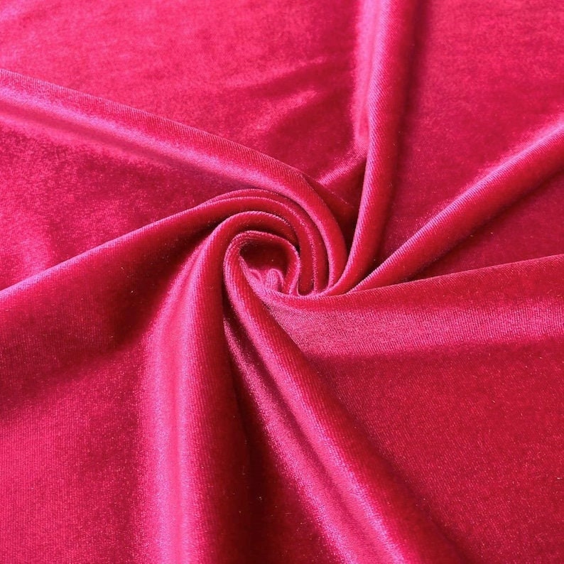 Stretch Velvet Fabric for Sewing Apparel Costumes Craft, Sold By The Yard. Fuchsia