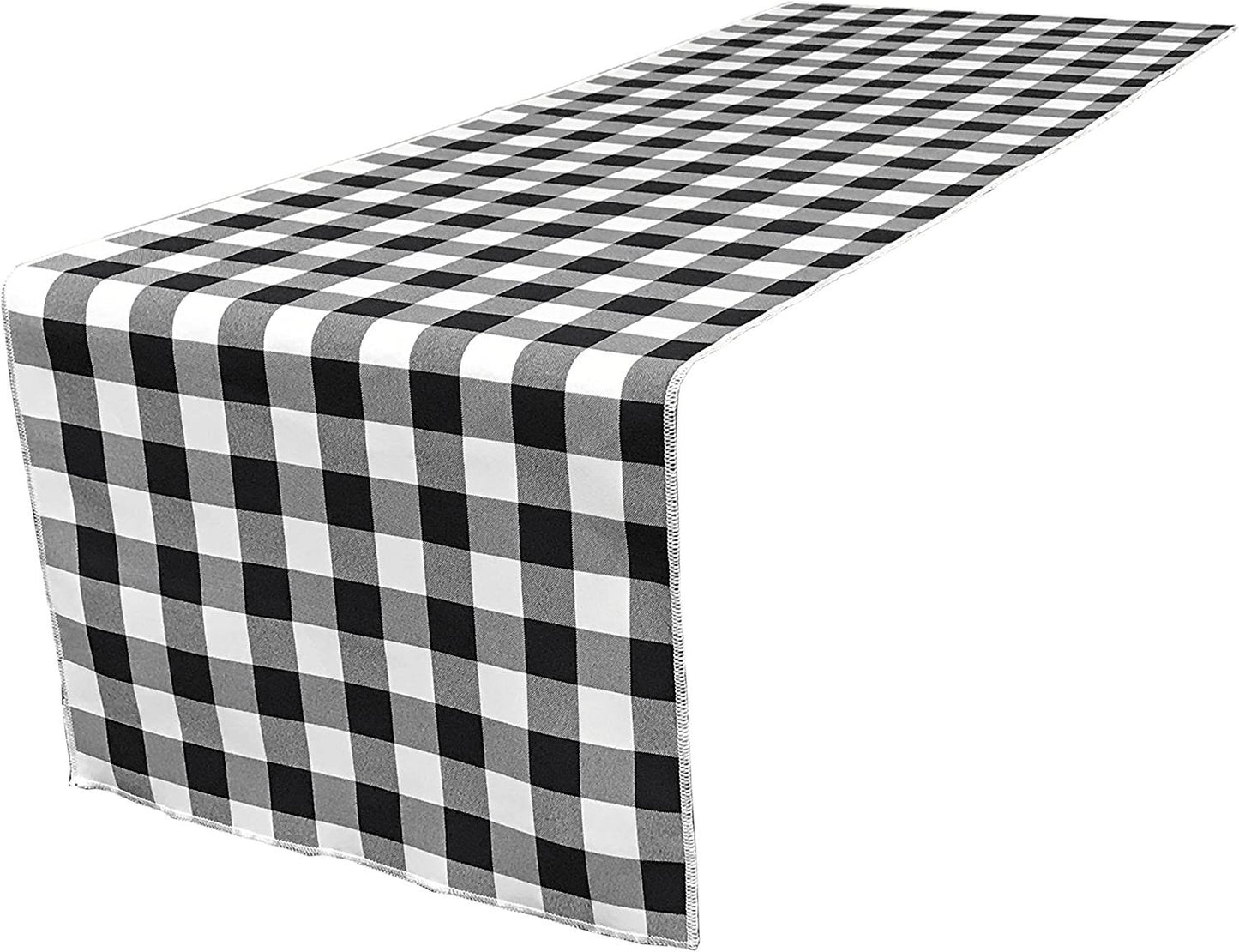 Checkered, Plaid Table Runner (Black/White Checkered Gingham