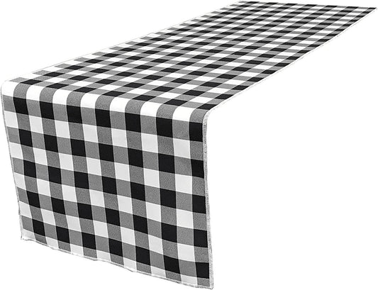 Checkered, Plaid Table Runner (Black/White Checkered Gingham