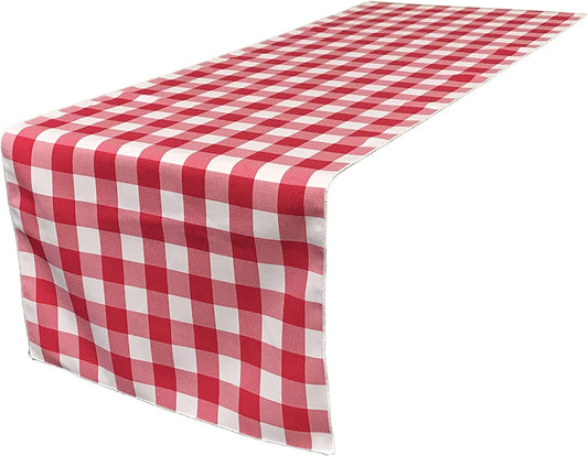 Checkered, Plaid Table Runner Fuchsia/White