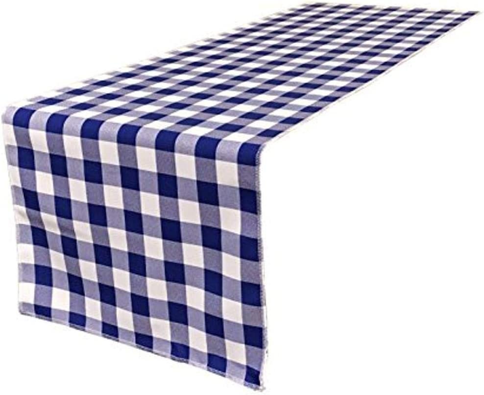 Checkered, Plaid Table Runner Royal/White Checkered Gingham