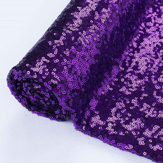 Sequin Sparkly Fabric Mesh Sequins Fabric for Sewing Dress and Making Wedding Party Tablecloth Decorations ( 1 Yard, Purple )