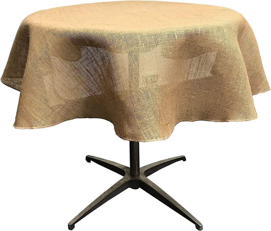 Round Natural Jute Burlap Tablecloth (Natural,