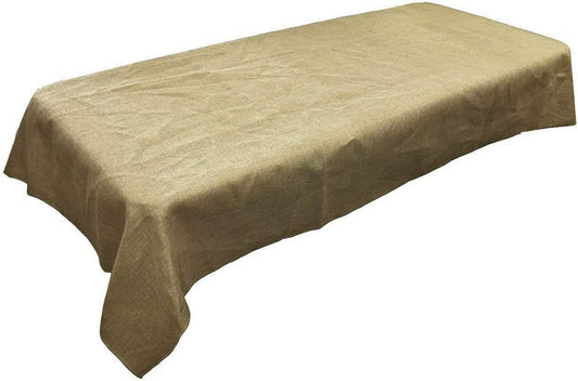 Rectangular Natural Jute Burlap Tablecloth (Natural,