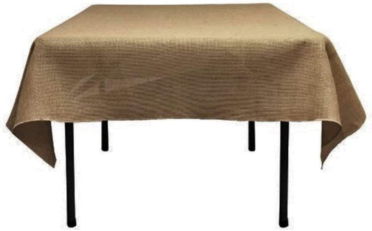 Square Natural Jute Burlap Tablecloth (Natural, Select Size Below