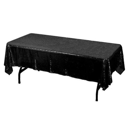 Black Glitz Sequin Rectangular Tablecloth 60" x 108"