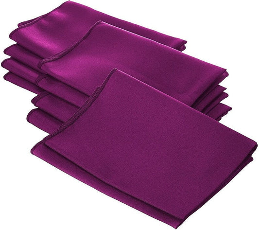 Polyester Poplin Napkin 18 by 18-Inch, Magenta - 12 Pack