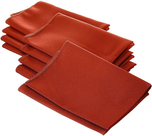 Polyester Poplin Napkin 18 by 18-Inch, Rust - 12 Pack