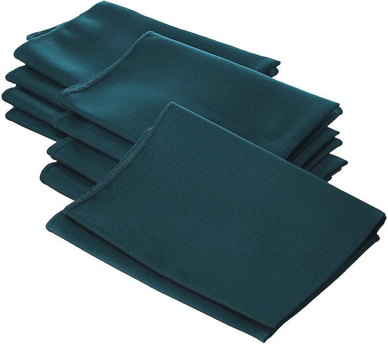 Polyester Poplin Napkin 18 by 18-Inch, Dk Teal - 12 Pack