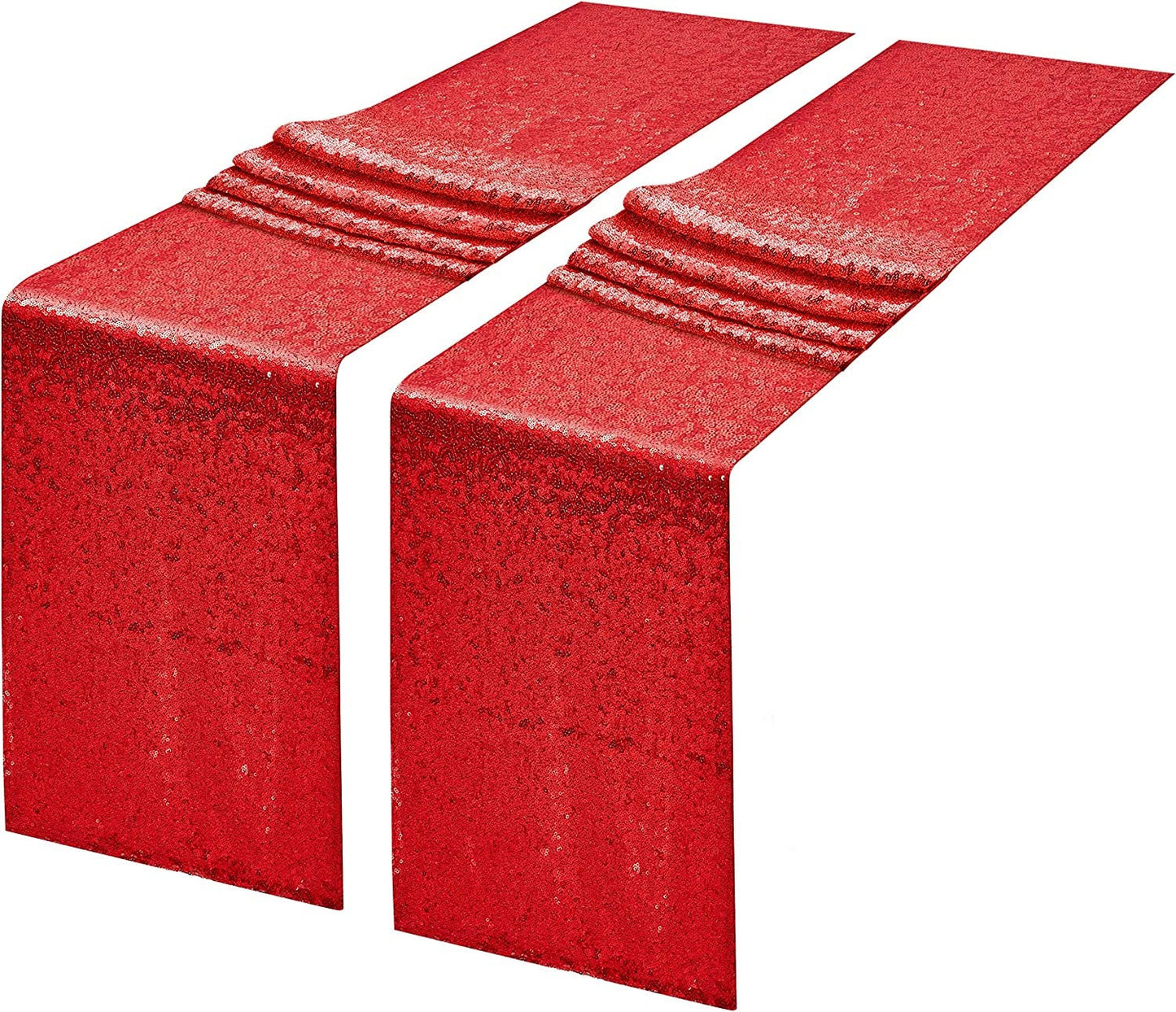 2 Pack -- Red Table Runners - Sequin Table Runner Glitter Table Runner for Birthday Party, Supplies Decorations ( 2 Pack )