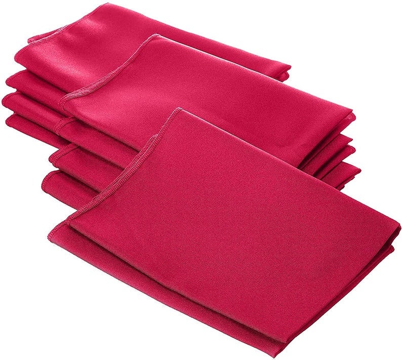 Polyester Poplin Napkin 18 by 18-Inch, Fuchsia - 12 Pack