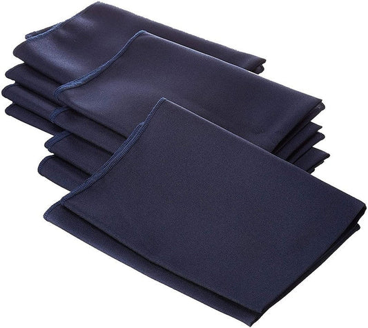 Polyester Poplin Napkin 18 by 18-Inch, Navy - 12 Pack