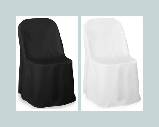 10 Pc Polyester Folding Chair Covers for Wedding, Party, and Banquet - Elegant Cloth Slipcovers