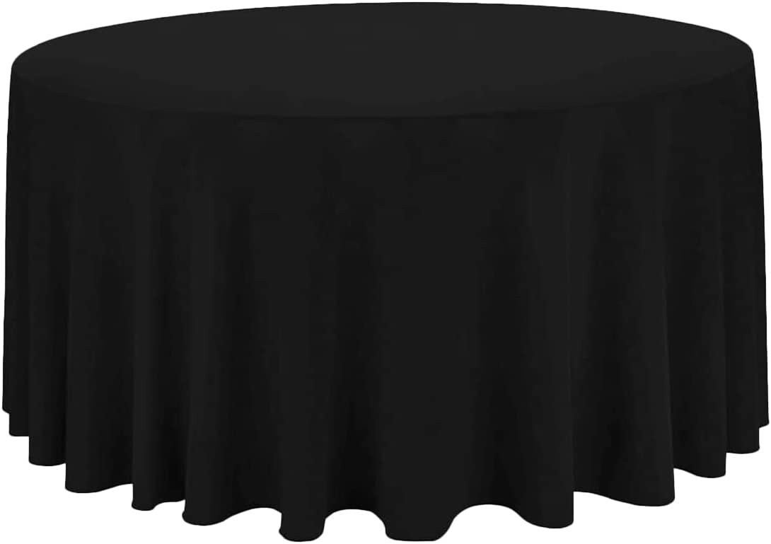 108" Inch Seamless Round Polyester Cloth Fabric Linen Tablecloth - Wedding Reception Restaurant Banquet Party - Machine Washable