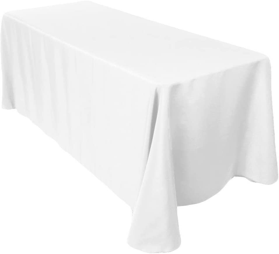 108" Rectangular Polyester Poplin Washable Tablecloth, Stain and Wrinkle Resistant Table Cover Fabric Table Cloth for Dinning, Kitchen Party