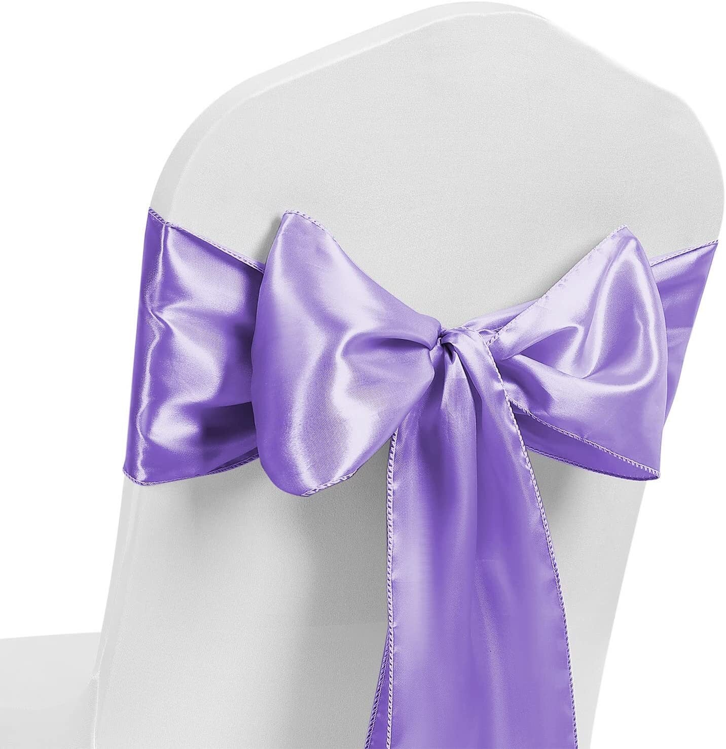 10 Pc Satin Chair Sash Chair Decorative Bow Designed Chair Cover Chair Sashes for Thanksgiving Wedding Christmas Banquet Party 7" x 108 inch