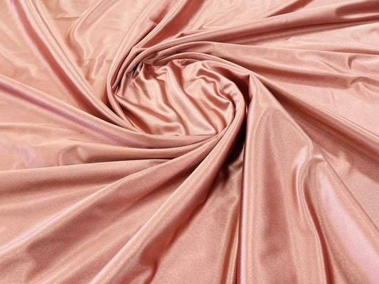 Shiny Polyester Spandex Fabric Stretch 58" Wide Sold by The Yard. Rose