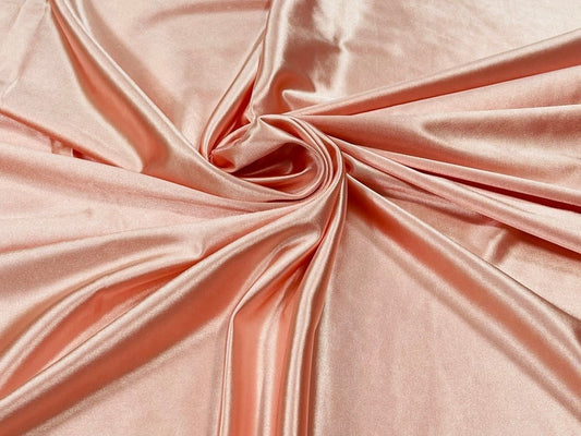 Shiny Polyester Spandex Fabric Stretch 58" Wide Sold by The Yard. Blush Pink