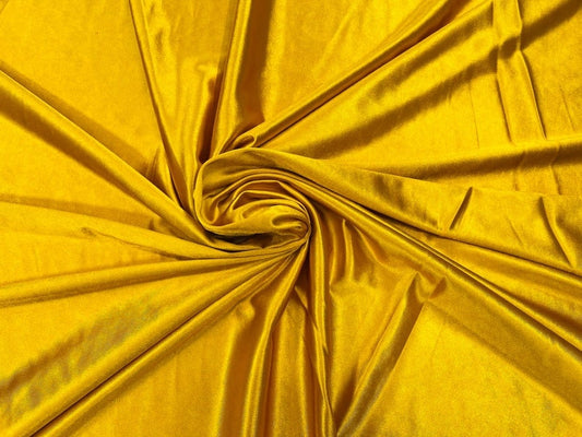 Shiny Polyester Spandex Fabric Stretch 58" Wide Sold by The Yard. Mustard