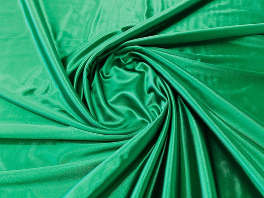 Shiny Polyester Spandex Fabric Stretch 58" Wide Sold by The Yard. Kelly Green