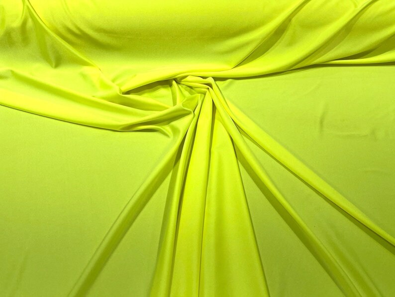 Milliskin Nylon Spandex Fabric 4 Way Stretch 58" Wide Sold by The Yard Neon Yellow