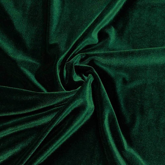 Stretch Velvet Fabric for Sewing Apparel Costumes Craft, Sold By The Yard. Hunter Green