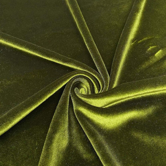 Stretch Velvet Fabric for Sewing Apparel Costumes Craft, Sold By The Yard. Medium Olive