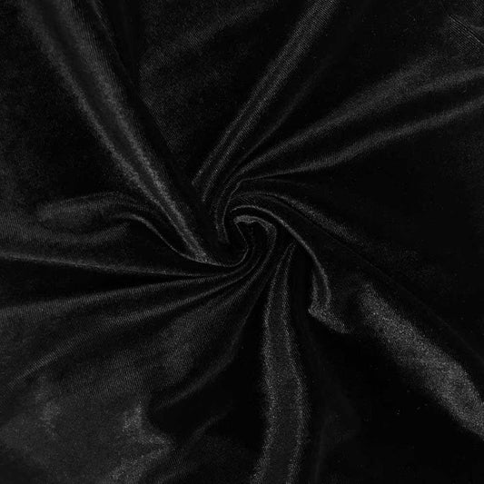 Stretch Velvet Fabric for Sewing Apparel Costumes Craft, Sold By The Yard. Black