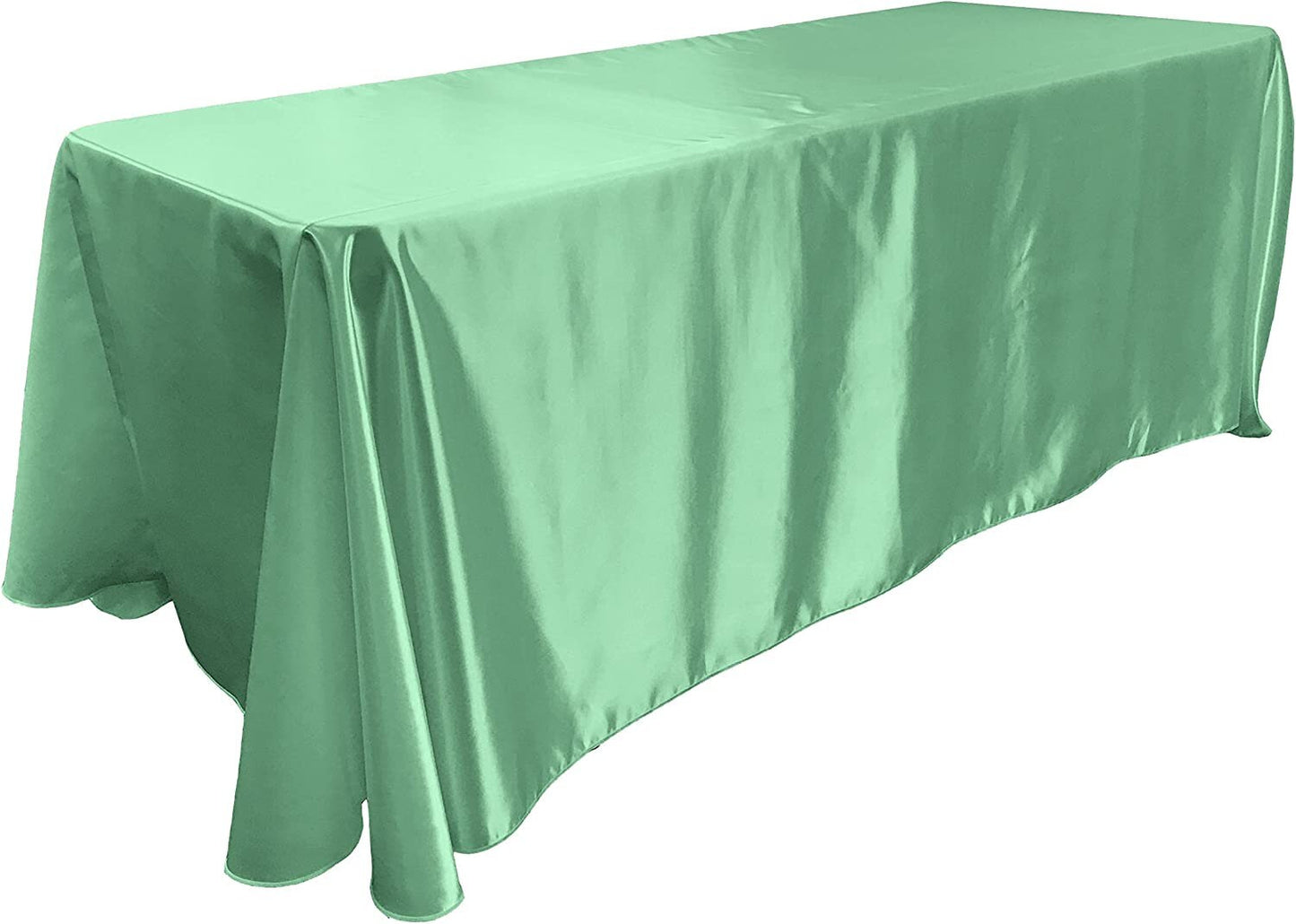 90"  Mint Satin Tablecloth for Wedding Dinning Event Parties Banquet Holiday Decoration Square Rectangle Table Cover