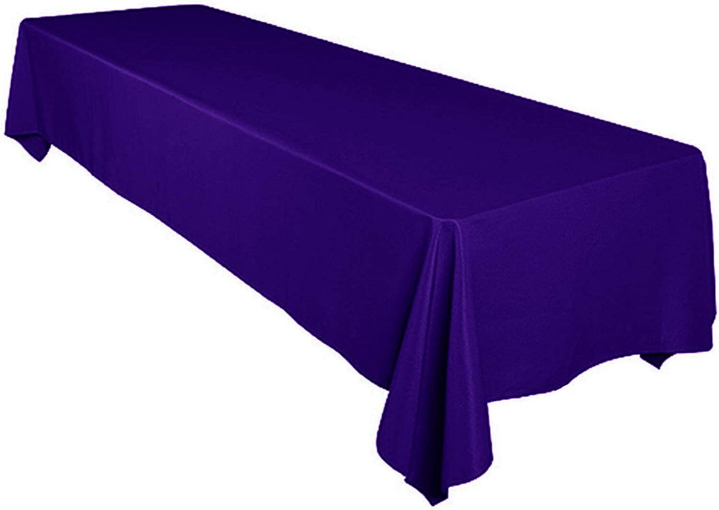 60" Satin Party Tablecloth Table Cover Wedding Rectangle Bright Tablecloth Table Cover Smooth Fabric Tablecloth Decor for Wedding Purple