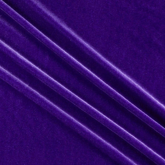 Stretch Velvet Fabric for Sewing Apparel Costumes Craft, Sold By The Yard.  Purple