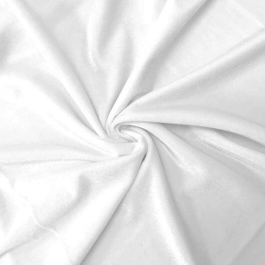 Stretch Velvet Fabric for Sewing Apparel Costumes Craft, Sold By The Yard. White