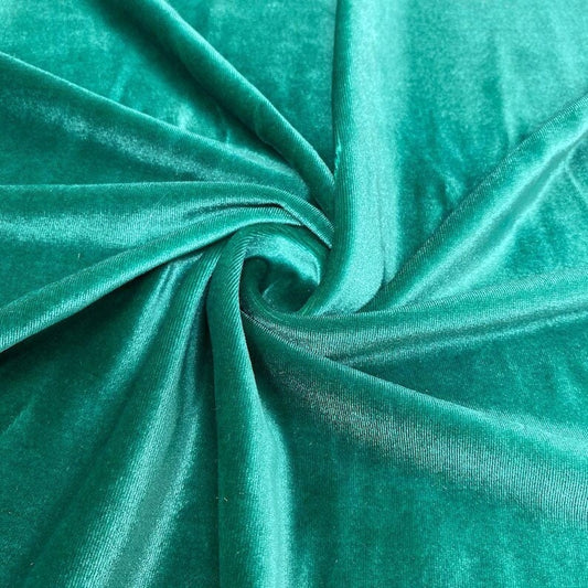 Stretch Velvet Fabric for Sewing Apparel Costumes Craft, Sold By The Yard. Jade