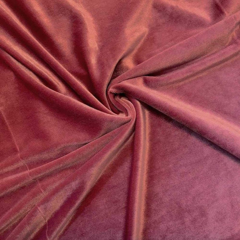 Stretch Velvet Fabric for Sewing Apparel Costumes Craft, Sold By The Yard. Mauve