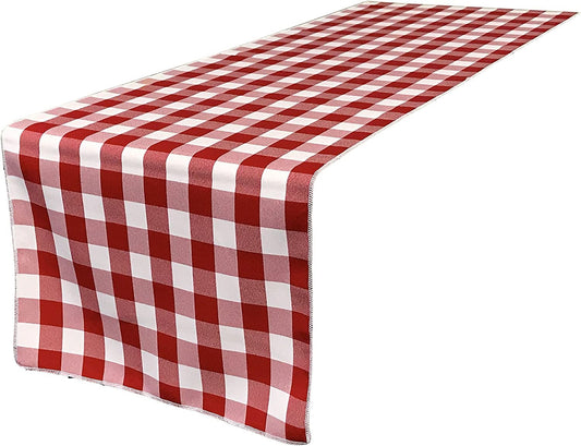 Checkered, Plaid Table Runner Red/White Checkered Gingham