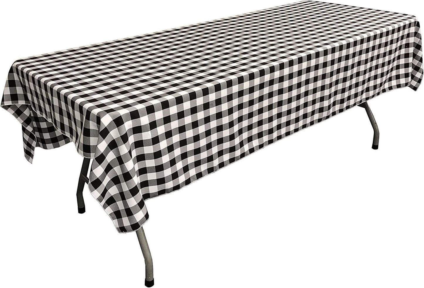 Gingham Checkered Rectangular Tablecloth (White & Black