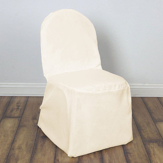 Banquet Chair Covers - Chair Covers for Wedding, Party, and Banquet - Elegant Cloth Slipcovers Ivory